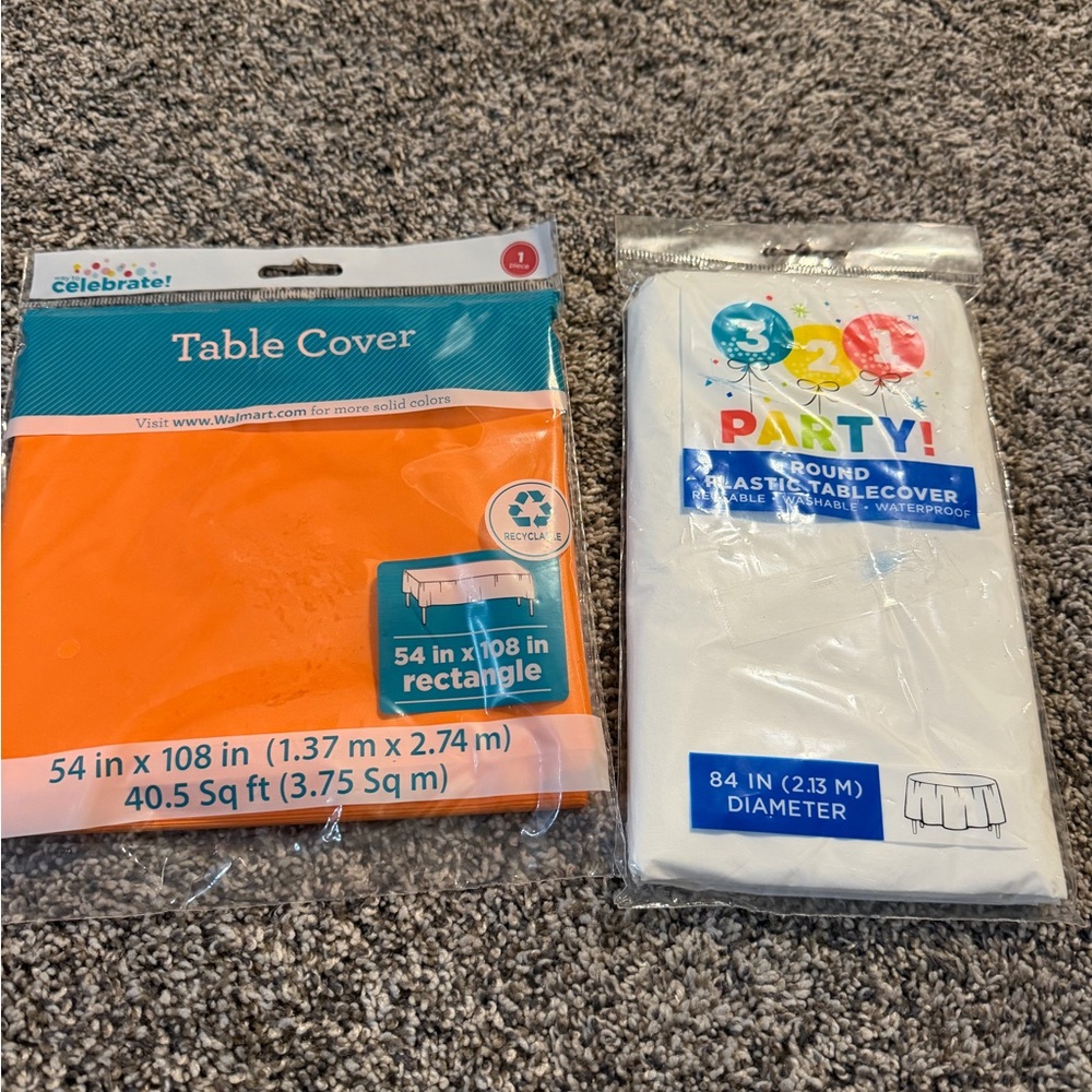 Orange and White Table Covers